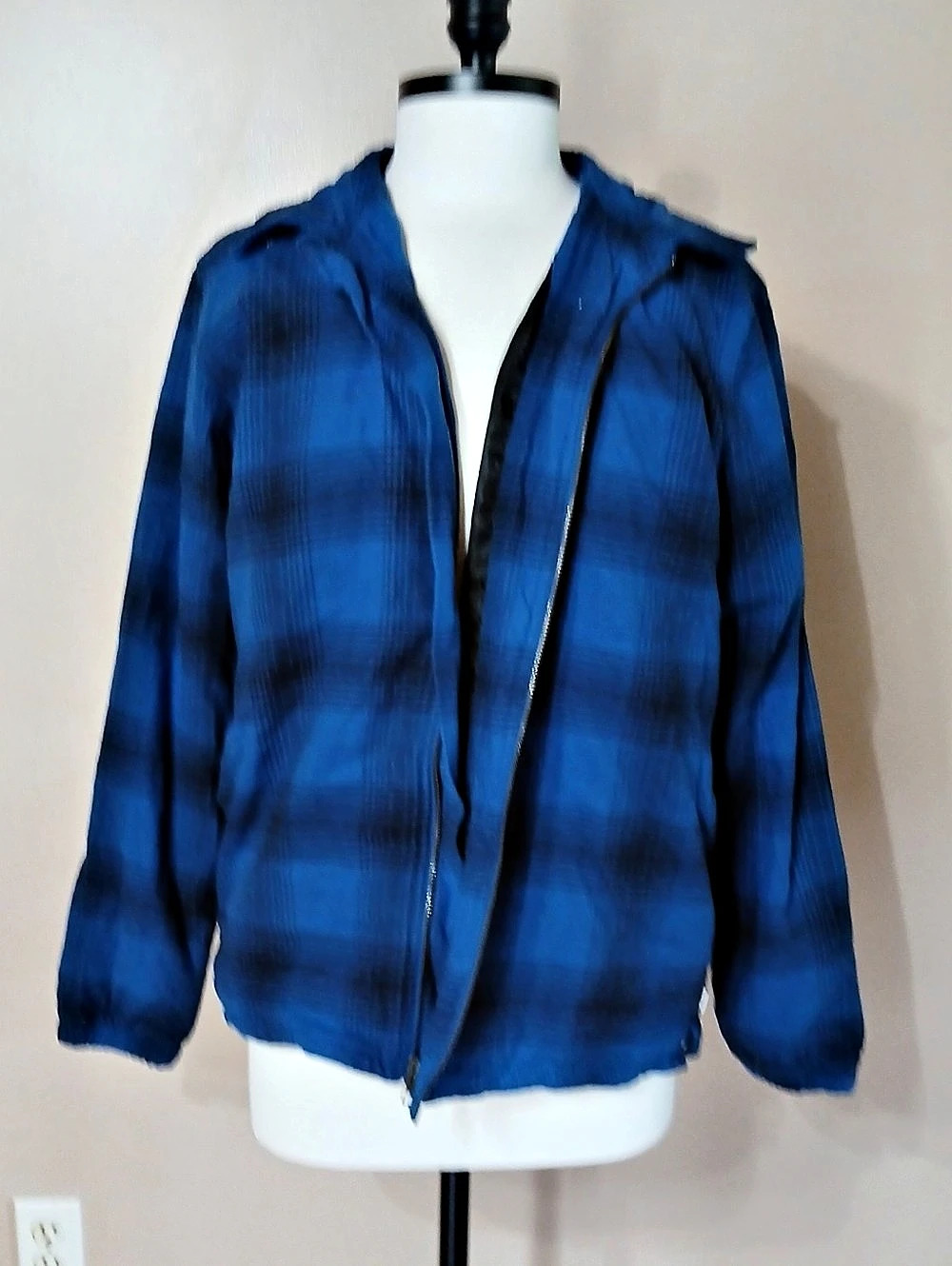 Women's Blue Plaid Jacket